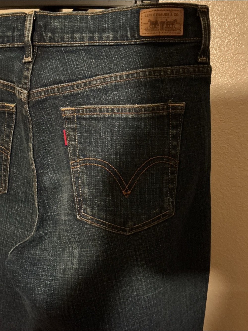 Levi's 515 boot cut women Dark Indigo Denim Jeans with Contrast Stitching